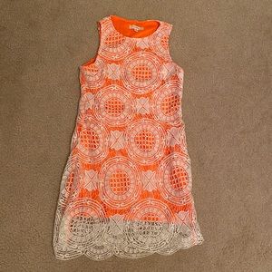 Dress with lace overlay